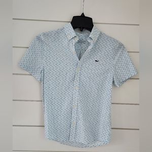 Vineyard Vines Blue and White Kids Button Down Shirt
